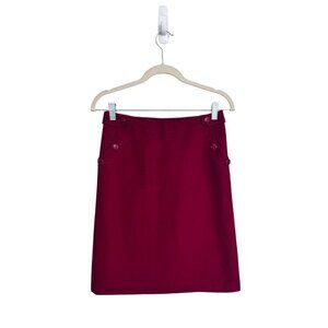 J.crew‎ red no 2 pencil skirt wool size 0 twee academia holiday office career